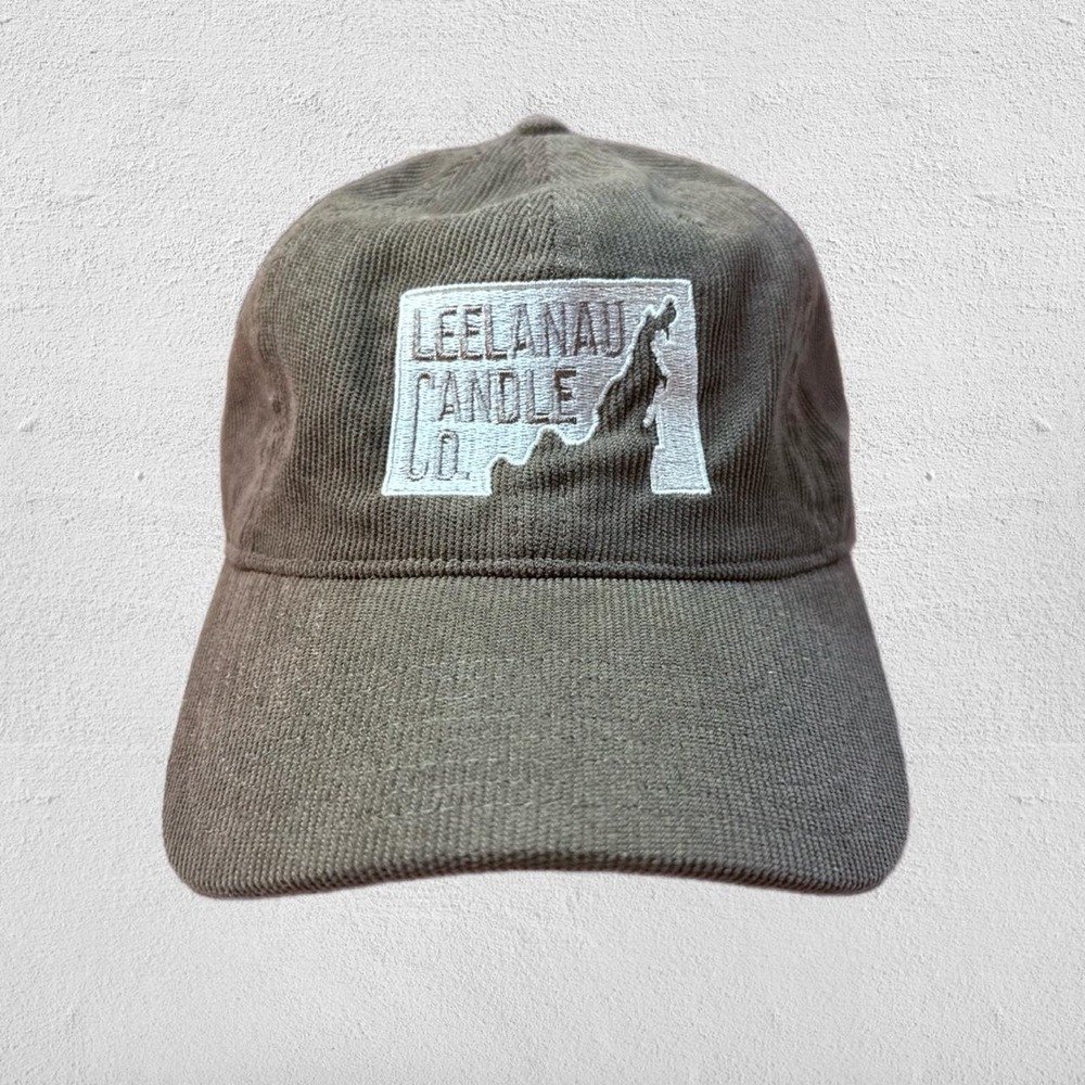 The Game Leelanau Candle Co Corduroy Strapback Hat Olive